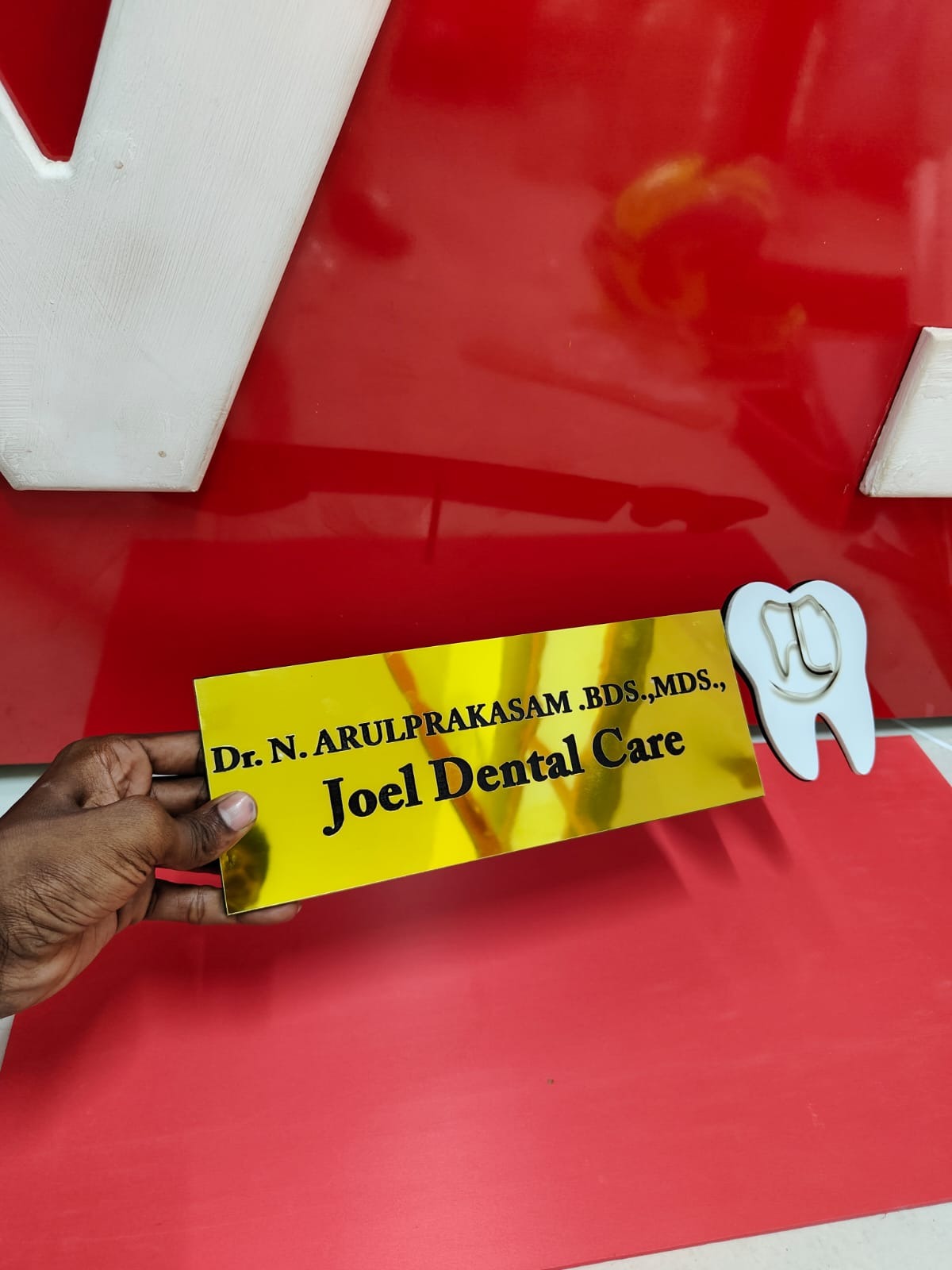 Dental Gold and Acrylic name board
